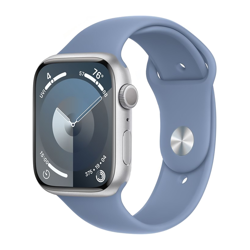 Apple Watch Series 9 41mm Silver Aluminum Case with Winter Blue Sport Band